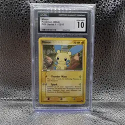 Pokemon Minun 012/017 POP Series 1 Regular Common CGC 10 Gem Mint - Image 1
