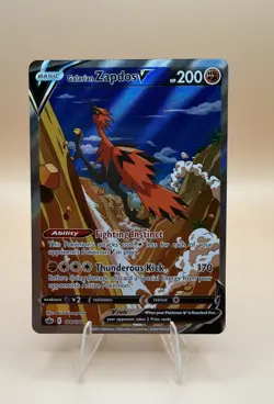 2021 Pokemon Sword & Shield Chilling Reign #174/198 Galarian Zapdos V - Image 1