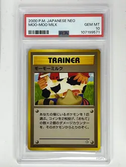 2000 Pokemon Japanese Neo Moo-Moo Milk Trainer (Banned Artwork) PSA 10 - Image 1