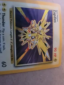1999 Pokemon WOTC: Base Set Zapdos 16/102 Holo Rare - NM - Image 2