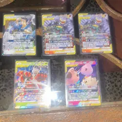 Pokemon Tag Team GX Foil Lot Japanese Clefairy Togepi Buzzwole Lucario Machamp - Image 1