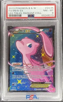 Pokemon Mew EX Radiant Collection Legendary Treasures RC24/RC25 PSA 8 - Image 1