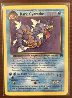 Dark Gyarados 25/82 Non Holo Team Rocket Rare Pokemon WoTC 1999 Vintage MP - Image 1