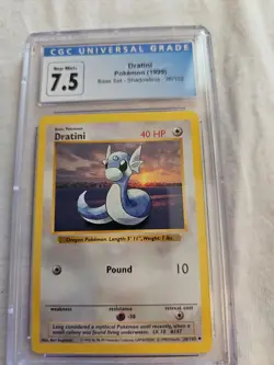 Dratini Pokemon (1999) Cgc 7.5 Nm+ Base Set-shadowless-26/102 - Image 1
