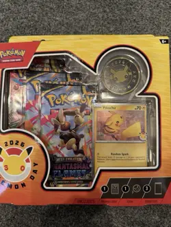 Pokemon TCG Pokemon Day 2026 Collection Box Pikachu Promo Coin 3 Booster Packs - Image 2