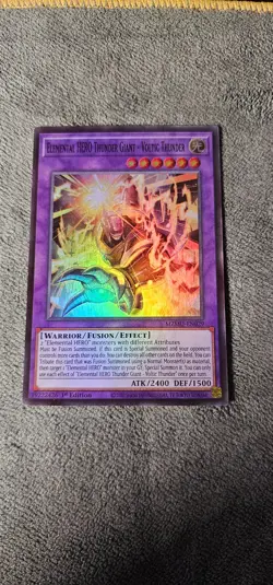 Yugioh Elemental HERO Thunder Giant-Voltic Thunder MZMU-EN029 Super Rare - Image 1