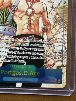 One Piece Carrying on His Will Portgas D Ace Alt Art OP13-119 SEC - Image 4