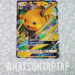 Pokemon Card Raichu GX SM213 Black Star Promo Sun Moon Hidden Fates Tin LP - Image 1