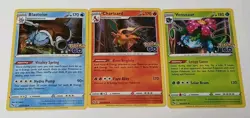 Charizard 010/078 Venusaur 003/078 Blastoise 017/078 3x Card Set Holo Pokemon GO - Image 1