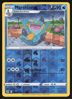 Marshtomp Uncommon Reverse Holo 063/264 NM SWSH08: Fusion Strike Pokemon Card - Image 1