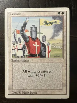 MTG Crusade Revised Edition Regular Rare - BANNED card Very Heavy Play - Image 1