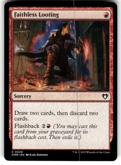 Faithless Looting Commander Masters Regular MTG NM - Image 1