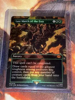 MTG Last March of the Ents - Foil - Borderless, NM-Mint, English Universes Beyon - Image 1