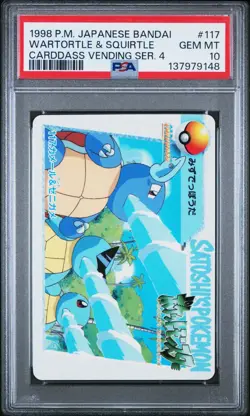 Pokemon Japanese Bandai Wartortle & Squirtle #117 PSA 10 GEM MT Carddass Anime 4 - Image 3