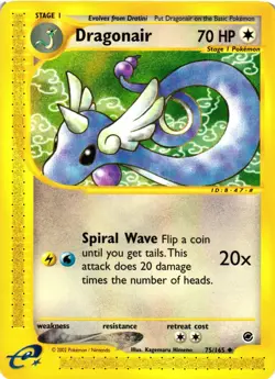 Pokemon TCG Dragonair Expedition Base Set 75/165 VLP - Image 1