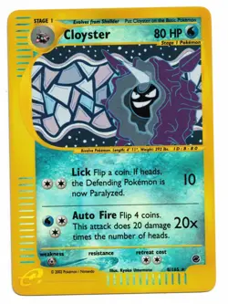 Pokemon Card: Cloyster REVERSE HOLO 8/165 Expedition Set Rare! EX - Image 1