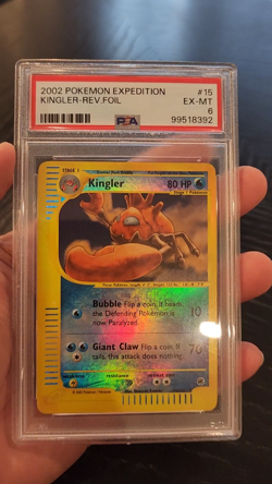KINGLER - REV FOIL - PSA 6 - 2002 POKEMON EXPEDITION - #15 - Image 2