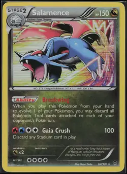 Salamence 64/101 Holo Rare Plasma Blast Pokemon Lightly Played - Image 1
