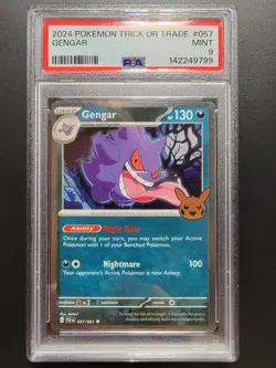 2024 POKEMON TCG TRICK OR TRADE #057 GENGAR PSA 9 Mint Graded - Image 1