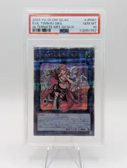 YU-GI-OH! QUARTER CENTURY ART COLLECTION EVIL TWIN KI-SIKIL PSA 10 QCAC-JP067 - Image 1