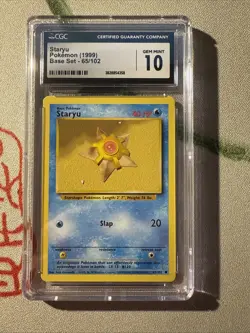 Pokemon TCG Staryu Base Set, Unlimited Common Card 65/102 CGC Gem Mint 10 - Image 1