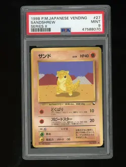 Pokemon PSA 9 MINT Sandshrew 1998 Vending Series 3 Japanese Promo Card #27 - Image 1