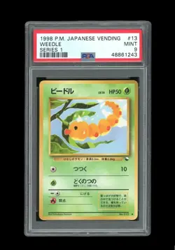 Pokemon PSA 9 MINT Weedle 1998 Vending Series 1 Japanese Promo Card - Image 1