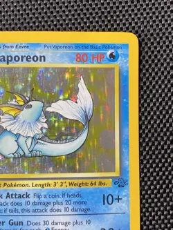 Pokemon TCG Vaporeon 12/64 Holo Rare Card Jungle Set, Vintage 1999 LP+ - Image 3