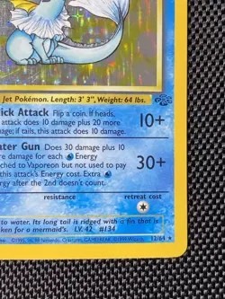 Pokemon TCG Vaporeon 12/64 Holo Rare Card Jungle Set, Vintage 1999 LP+ - Image 4