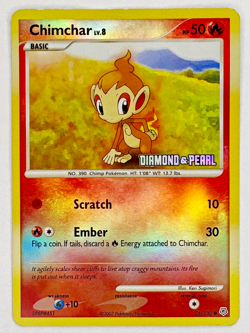 Pokemon Chimchar 76/130 Diamond and Pearl Reverse Holo Burger King Promo LP - Image 1