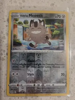 Galarian Meowth 180/264 Fusion Strike Reverse Holo Pokemon Tcg NM 🎁 - Image 1