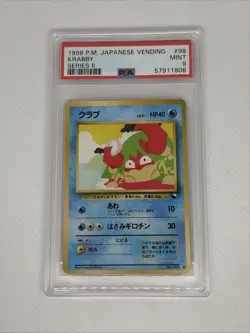 1998 Krabby #98 Japanese Vending Series 2 PSA 9 Mint Pokemon TCG - Image 1