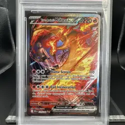 2025 Pokemon Destined Rivals Rocket’s Moltres #229 Graded PSA 8 SIR EN - Image 3