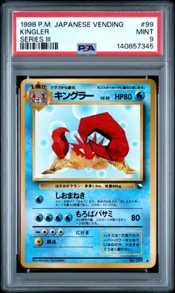 1998 POKEMON JPN VENDING SER III #99 KINGLER PSA 9 - Image 1
