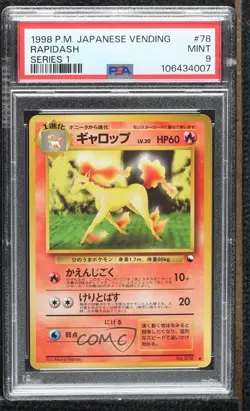 Rapidash Japanese Pokemon Vending Series 1: Blue PSA 9 MINT 1998 - Image 1