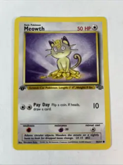 Pokemon Meowth Jungle Set 56/64 1st Edition Regular Common Vintage 1999 WOTC TCG - Image 1