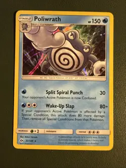 POKEMON POLIWRATH 32/149 HOLO RARE SUN AND MOON BASE NM NEAR MINT - Image 1