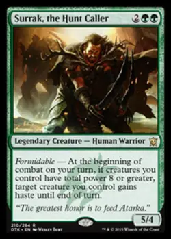 MTG Surrak, the Hunt Caller - Foil, Dragons of Tarkir, Heavily Played, English - Image 1