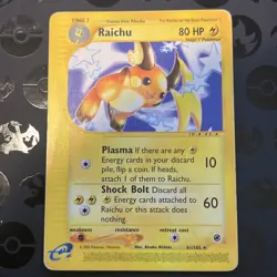 Pokemon TCG Raichu 61/165 Expedition Base Set HP - Image 1