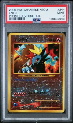 2000 POKEMON JPN NEO 2 PROMO REVERSE FOIL #244 ENTEI PSA 9 - Image 1