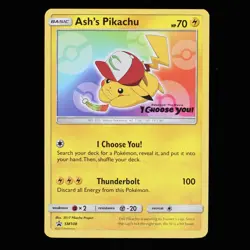 Pokemon TCG Ash's Pikachu SM108 Black Star Promo 2017 NM - Image 1