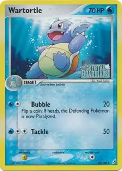Wartortle - 42/100 - Uncommon - Reverse Holo NM, English Pokemon EX Crystal Guar - Image 1