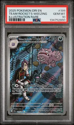 2025 Pokemon Dri En-Destined Rivals #199 Team Rocket'S Weezing PSA10 - Image 1