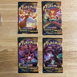 POKEMON DARKNESS ABLAZE - 4x Booster Packs - Art Set - Factory Sealed - TCG - Image 1