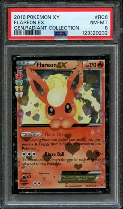 2016 POKEMON XY GENERATIONS RADIANT COLLECTION #RC6 FLAREON EX PSA 8 NEAR MINT - Image 1