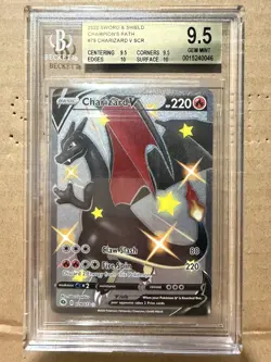 Shiny CHARIZARD V Pokemon Champion’s Path Secret Rare 079/073 BGS 9.5 Gem Mint - Image 1