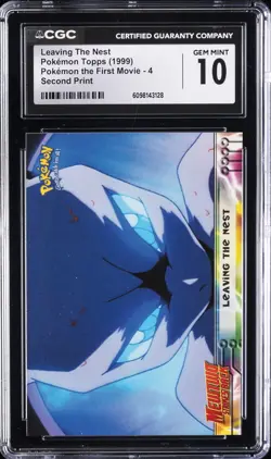1999 POKEMON TOPPS THE FIRST MOVIE SECOND PRINT LEAVING THE NEST CGC 10 GEM MINT - Image 1