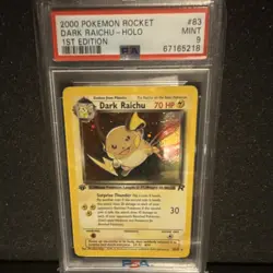Pokemon TCG Team Rocket Dark Raichu 1st Edition Secret Rare Holo 83/82 PSA 9 - Image 1