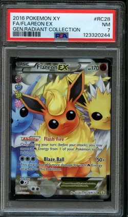 POKEMON | FLAREON EX #RC28 | PSA 7 NM | XY GENERATIONS | RADIANT COLLECTION 2016 - Image 1