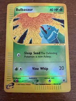 Pokemon Bulbasaur 95/165 Expedition Reverse Holo Foil Heavily Played - Image 1
